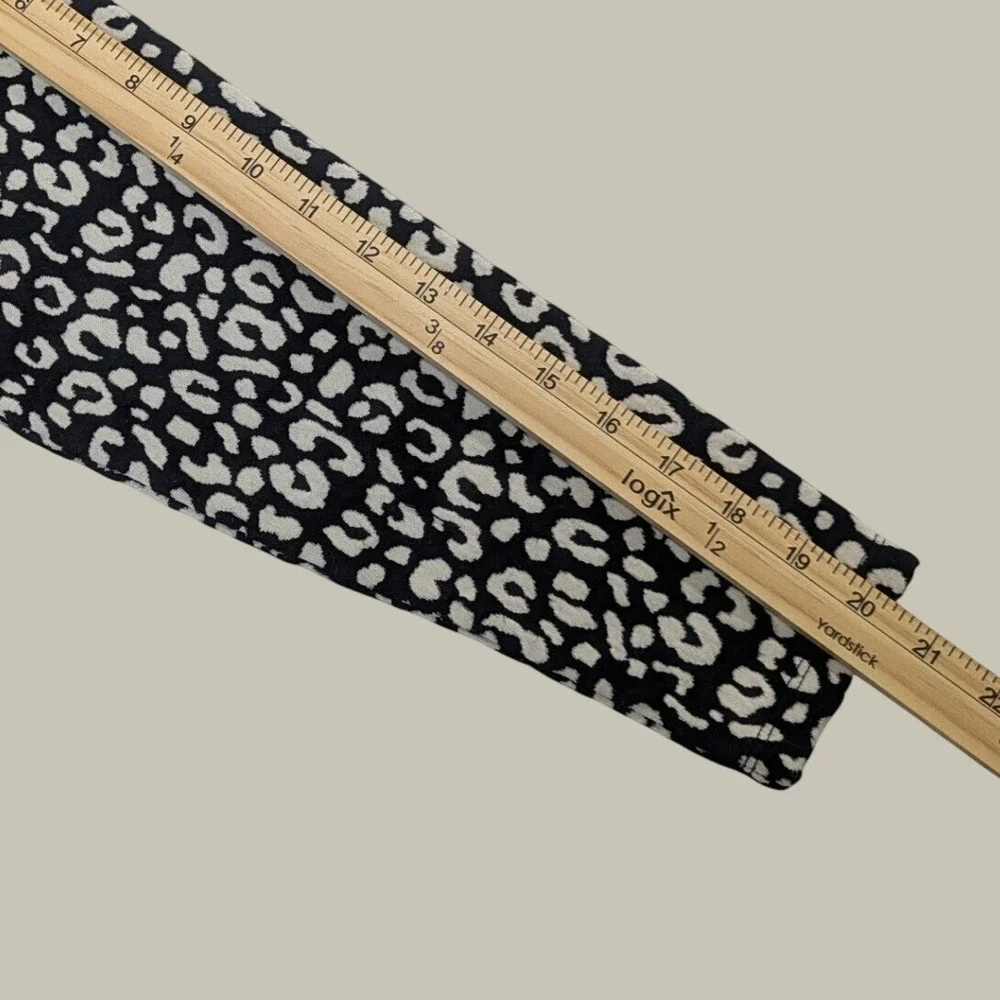 Michael Kors Knit LS Top Small Black Cream Leopard Print Chic Workwear Capsule